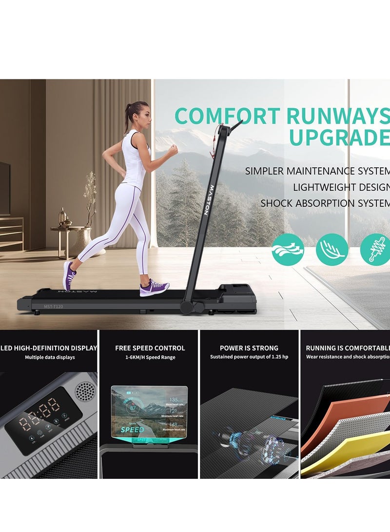 Maston MST-T120A 3.0Hp Walking Pad Under Desk Treadmill With Led Display & Remote Control, Portable Treadmills Motorized Running Machine For Home Office Use, 1-12Km/H 120Kg Capacity - Image 5