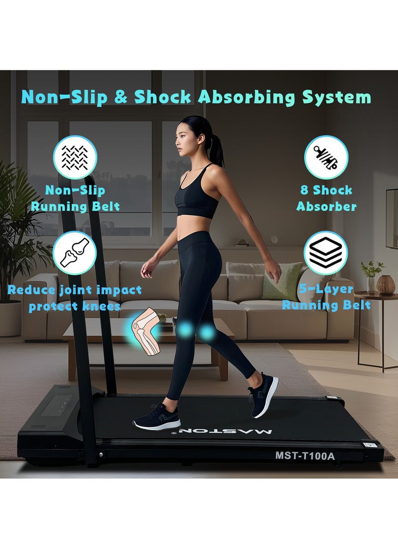 Maston - Mst-T100A 3.0Hp Walking Pad Under Desk Treadmill With Led Display & Remote Control, Portable Treadmills Motorized Running Machine For Home Office Use, 1-10Km/H 120Kg Capacity - Image 1