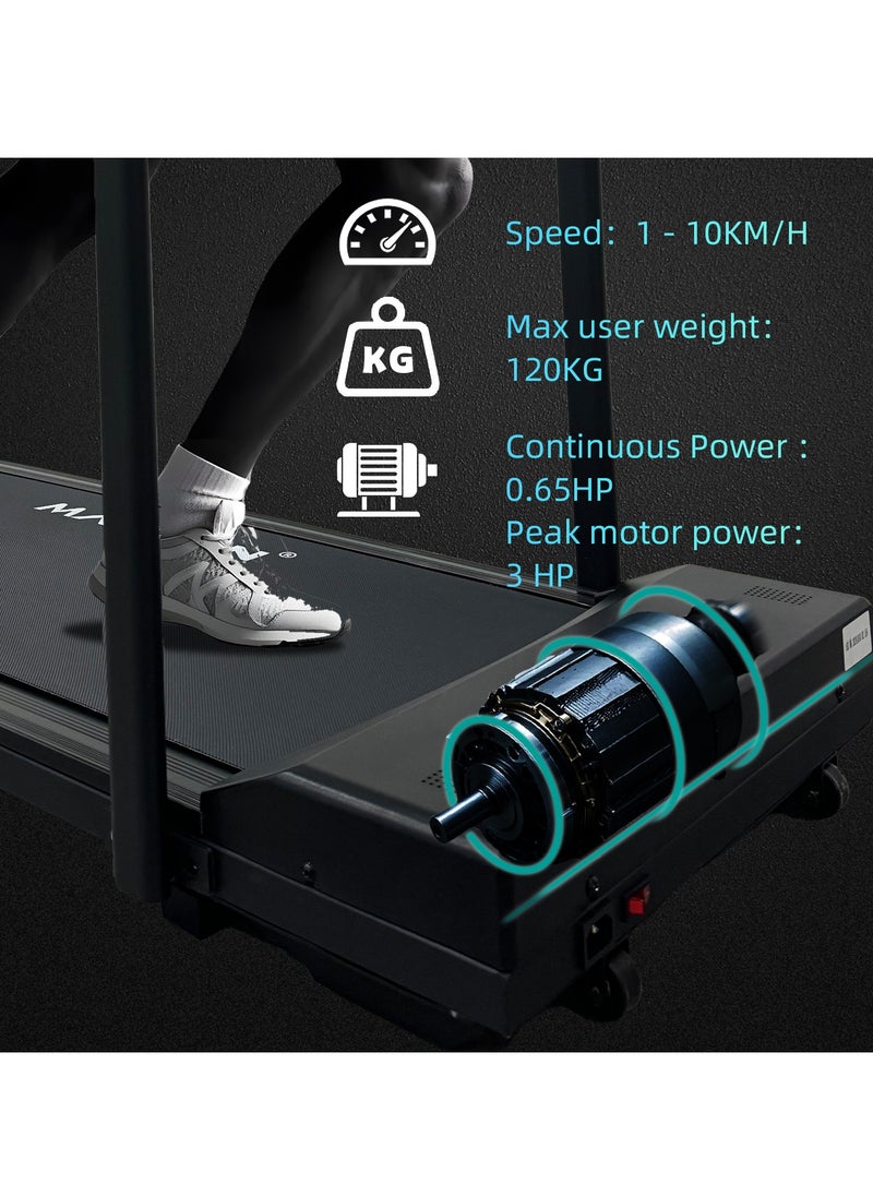 Maston - Mst-T100A 3.0Hp Walking Pad Under Desk Treadmill With Led Display & Remote Control, Portable Treadmills Motorized Running Machine For Home Office Use, 1-10Km/H 120Kg Capacity - Image 1