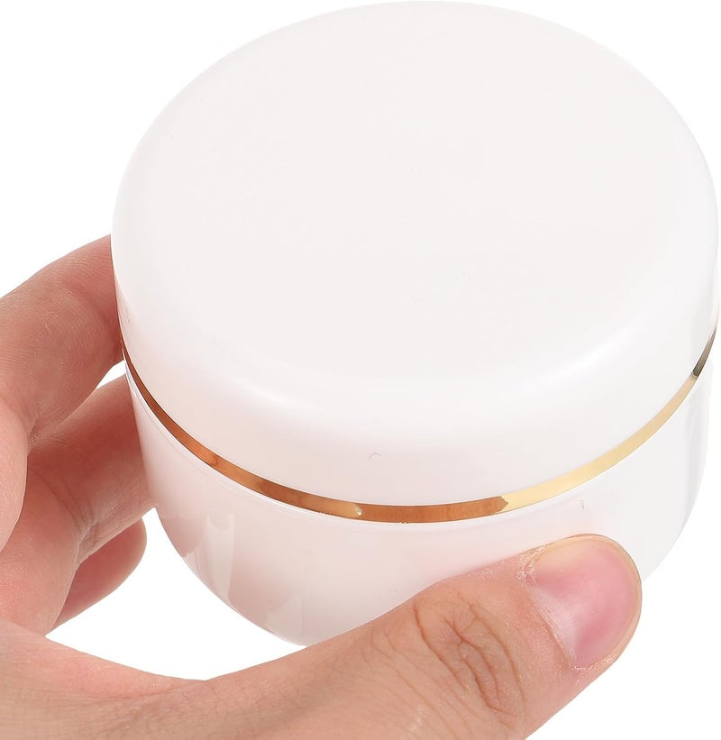 LABRIMP 6pcs 90ml Refillable Cosmetic Jars with Gold-edged White Cream Containers and Spoon Set for Hand Cream, Facial Lotion, Travel Skincare Storage - Image 4