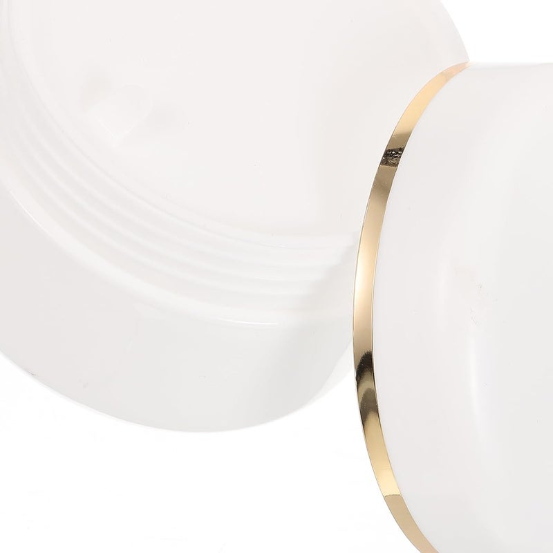 LABRIMP 6pcs 90ml Refillable Cosmetic Jars with Gold-edged White Cream Containers and Spoon Set for Hand Cream, Facial Lotion, Travel Skincare Storage - Image 3