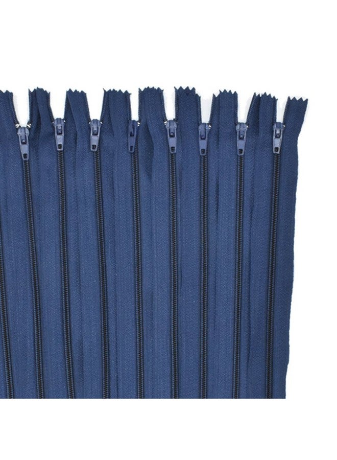 ريناشد 100 قطعة من سحابات النايلون الملفوفة مقاس 9 بوصات من Renashed بكميات كبيرة للخياطين والخياطة والحرف اليدوية (لون أزرق داكن) - Image 2