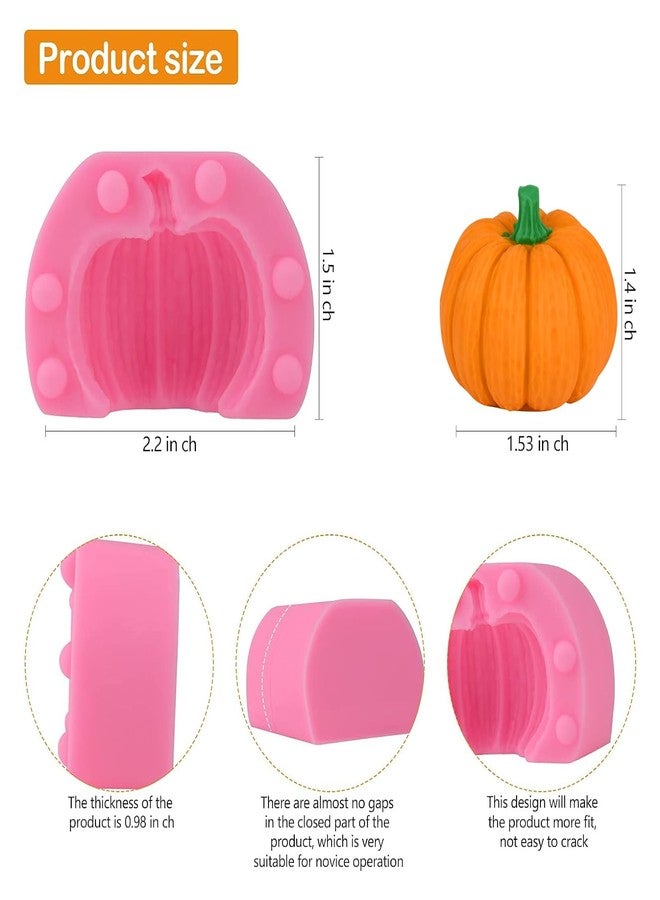 Actvty 6 PCS 3D Pumpkin Silicone Molds, Mini Pumpkin Chocolate Candy Fondant Mold for Halloween Thanksgiving Fall Baking, Cake Decoration, Soap Candle Clay Resin Casting - Image 2