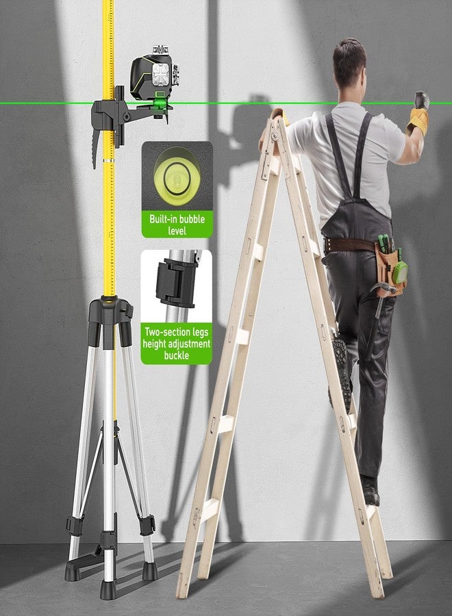 Huepar 12 Ft./3.7M Professional Laser Level Pole with Tripod and 1/4-Inch by 20-Inch Laser Mount for Rotary and Line Lasers, Adjustable Telescoping Laser Pole with 5/8"-11 Threaded Adapter-LP36A - Image 2