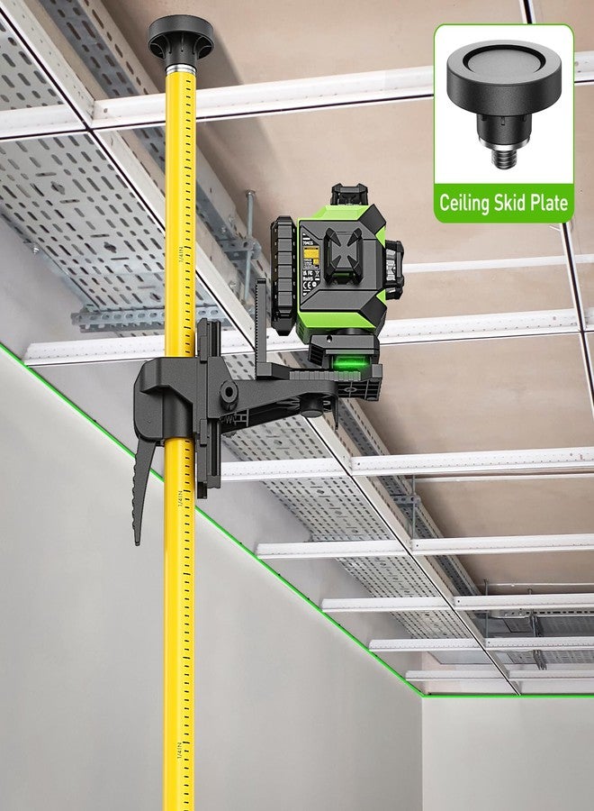 Huepar 12 Ft./3.7M Professional Laser Level Pole with Tripod and 1/4-Inch by 20-Inch Laser Mount for Rotary and Line Lasers, Adjustable Telescoping Laser Pole with 5/8"-11 Threaded Adapter-LP36A - Image 5