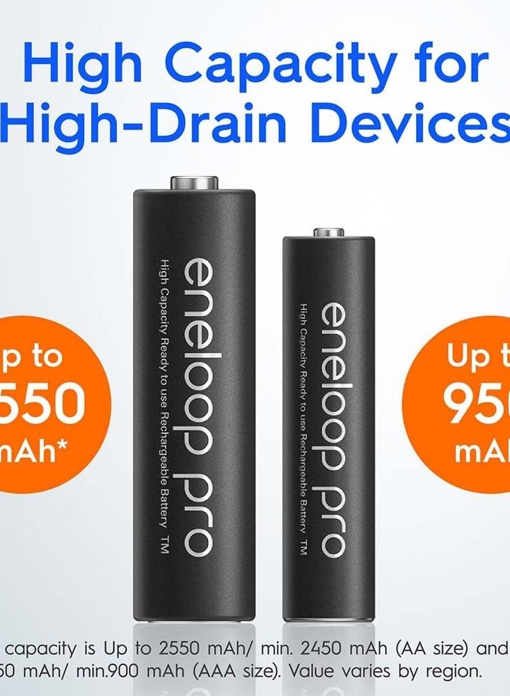 Panasonic eneloop pro AAA 950mAh Rechargeable Batteries, Pack of 4, BK-4HCCE4BT3 - Image 2