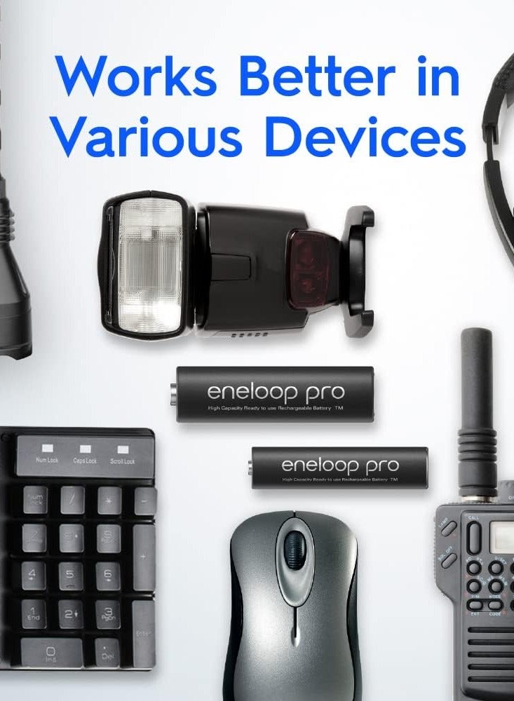 Panasonic eneloop pro AAA 950mAh Rechargeable Batteries, Pack of 4, BK-4HCCE4BT3 - Image 4