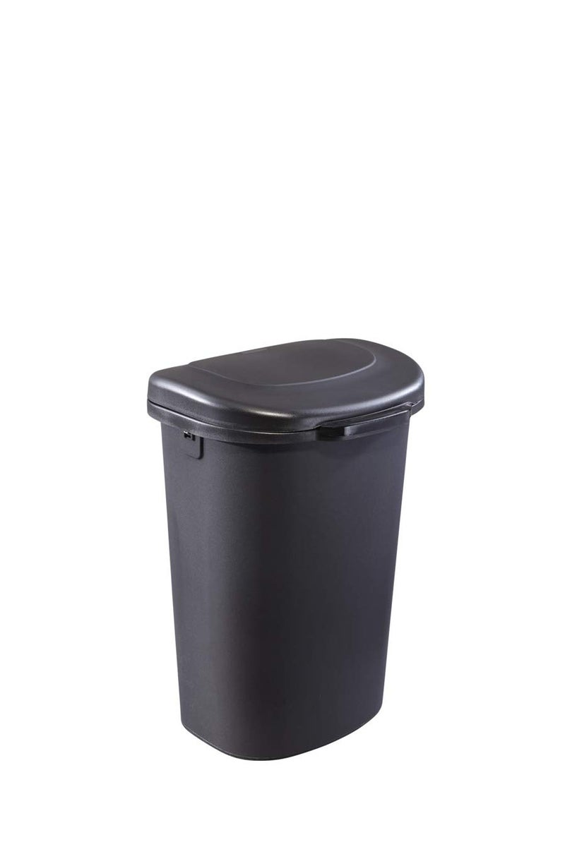Rubbermaid Commercial Products Touch Top Trash Can/Wastebasket with Lid, 13-Gallon, Small Black Garbage Bin for Home/Kitchen/Bathroom/Bedroom/Office - Image 2