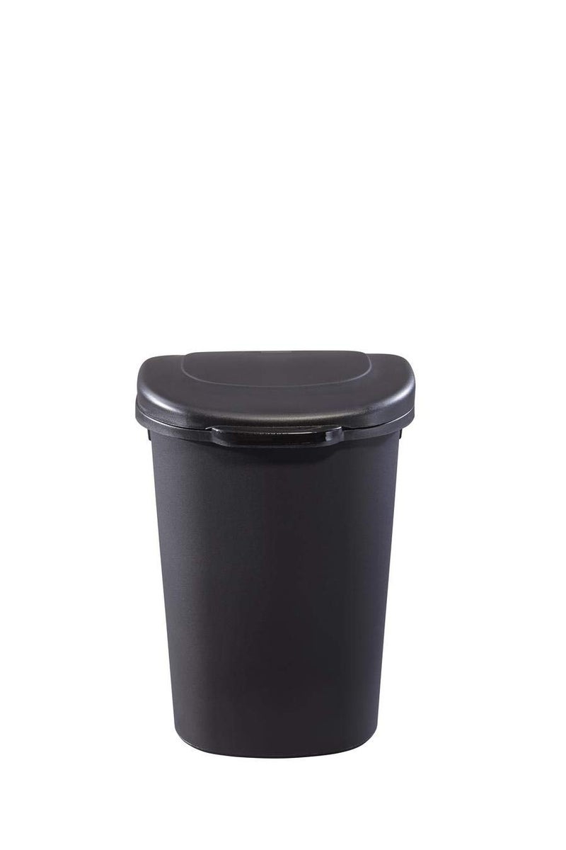 Rubbermaid Commercial Products Touch Top Trash Can/Wastebasket with Lid, 13-Gallon, Small Black Garbage Bin for Home/Kitchen/Bathroom/Bedroom/Office - Image 1