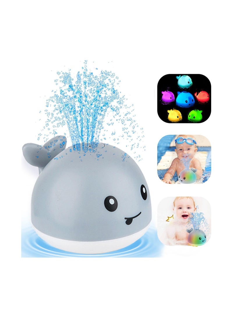 Baby Bath Toys, Light Up Bath Toys, Sprinkler Bathtub Toys for Toddlers Infant Kids Boys, Automatic Spray Water Bath Toy, Pool Bathroom Baby Toy  - Image 1
