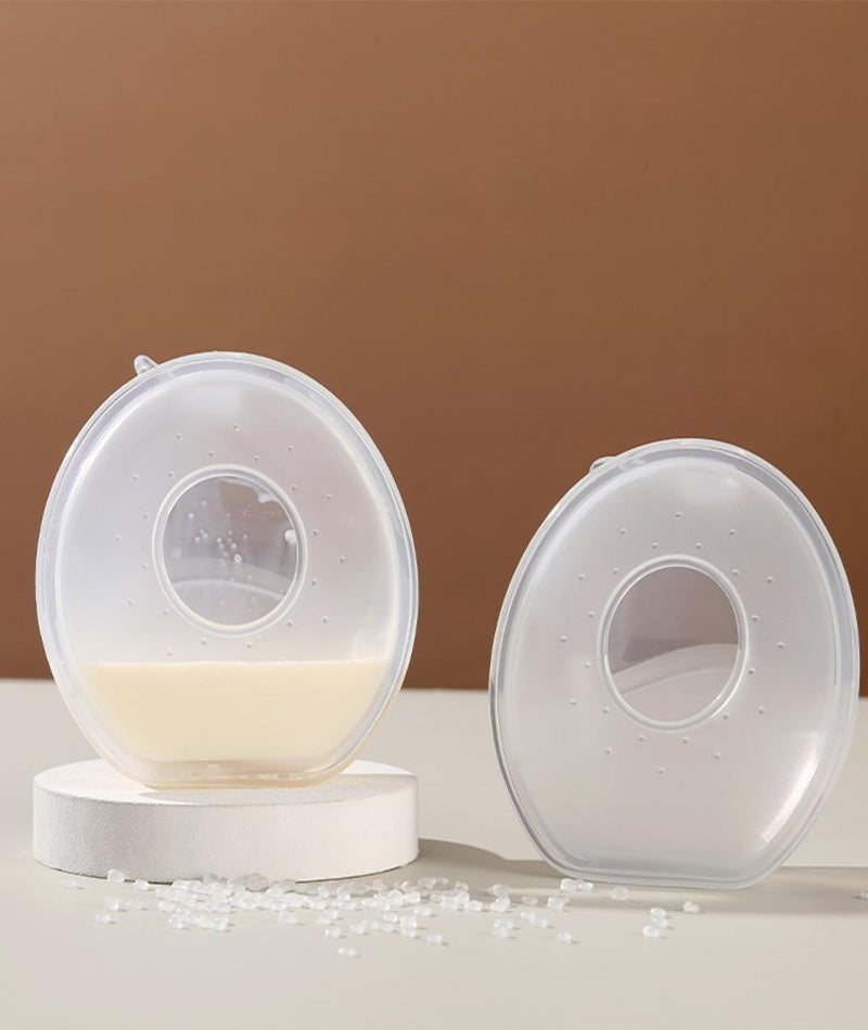 Zbdroxygen 2PCS Breast Milk Collector, Breast Pads for Leaking Milk Breast, Leak-Proof Silicone Breast Milk Storage, 60ml Capacity, Discreet Nursing Solution for New Mothers - Image 1
