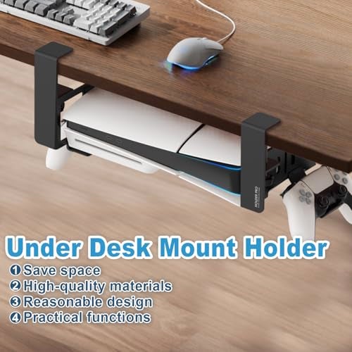 JUSPRO PS5 Under Desk Mount Holder Accessories Compaitble with PS5 Pro/Slim/Disc & Digital Edition Console - Image 2