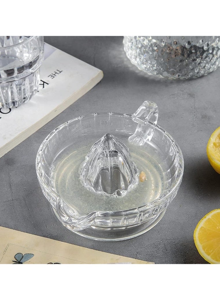 يلا جوي زجاج اليدوي عصير الليمون، النمط القديم واضح زجاج الليمون الضغط مع مقبض وصب بوق، ريمر ثقيل الوزن للفواكه الحمضية الصغيرة، مثالية للمطبخ وبار استخدام - Image 4