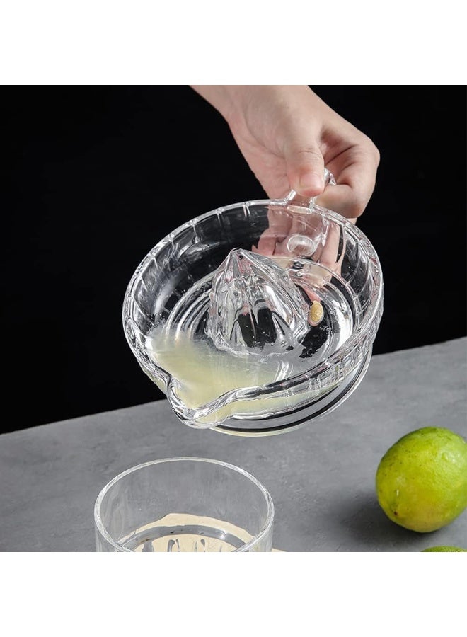 يلا جوي زجاج اليدوي عصير الليمون، النمط القديم واضح زجاج الليمون الضغط مع مقبض وصب بوق، ريمر ثقيل الوزن للفواكه الحمضية الصغيرة، مثالية للمطبخ وبار استخدام - Image 5