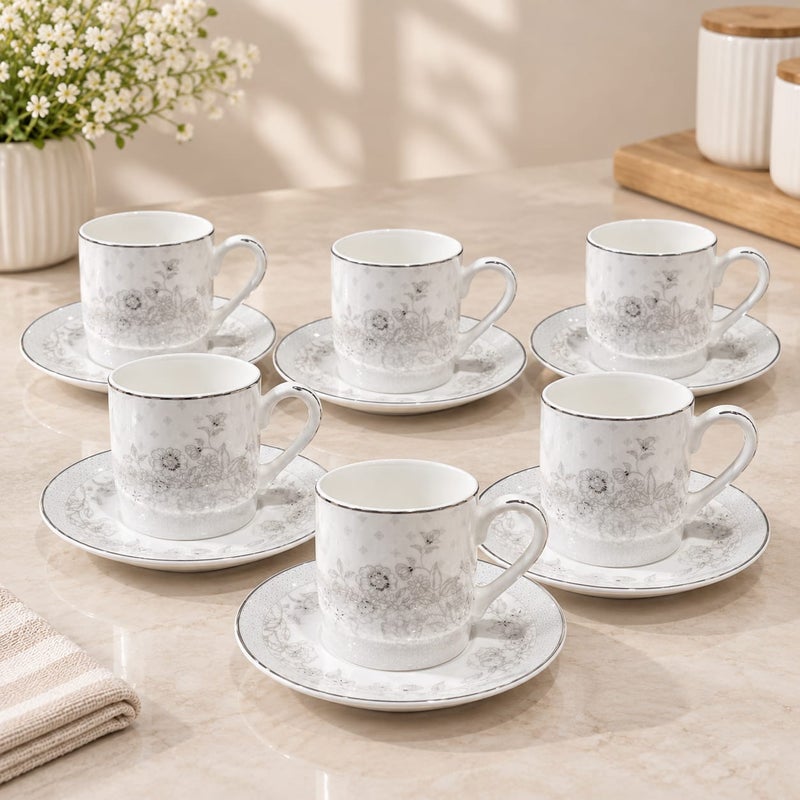 Turkish coffee cups and saucers, set of 12 pieces