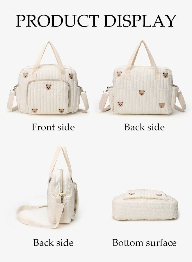 Baby Diaper Bag Tote，Baby Stroller Storage Bag，Embroidered Mommy Bag for Outdoor ，with Multi Pocket and Handle，Sturdy and Durable，for Travel and Maternity - Image 3