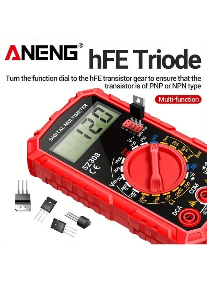 ANENG SZ308 Black Digital Multimeter 1999 Counts AC DC Voltage 10A Current Tester - Image 2