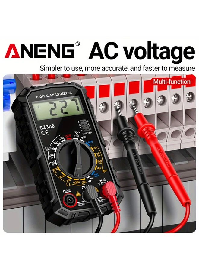 ANENG SZ308 Black Digital Multimeter 1999 Counts AC DC Voltage 10A Current Tester - Image 5