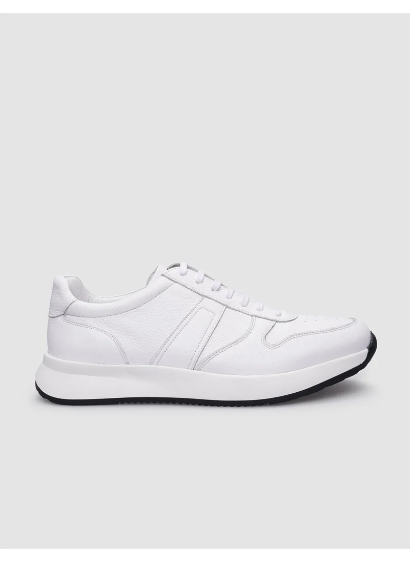 كاباني Leather White Lace-Up Men's Sneaker