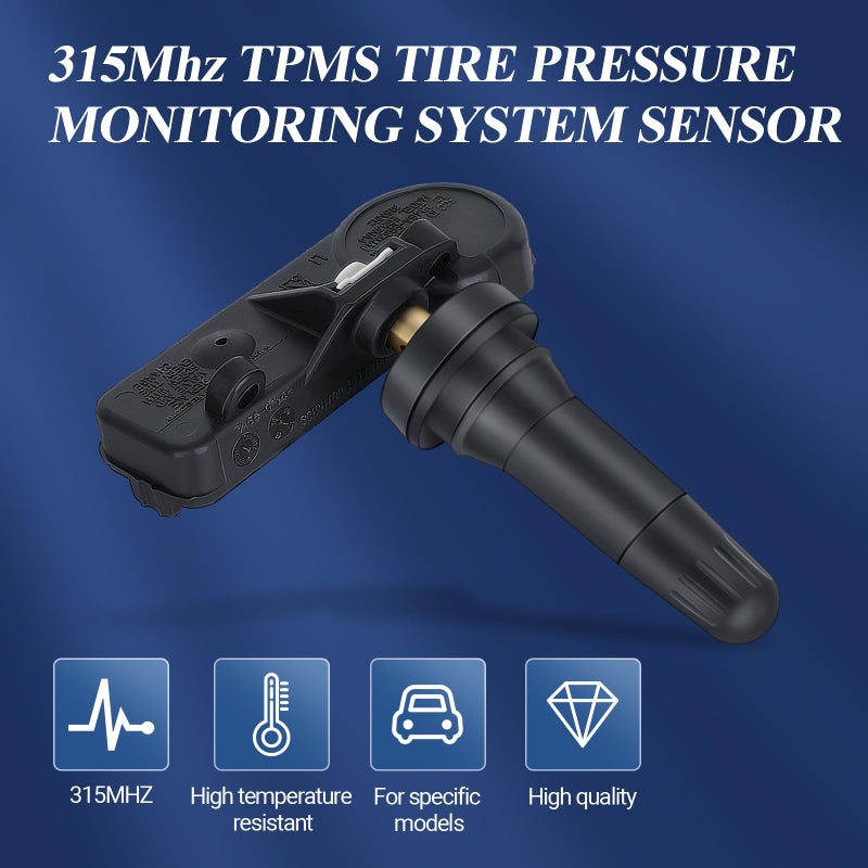 Yikesai حساس TPMS GM، عبوة 4 قطع 315MHz لنظام مراقبة ضغط الإطارات متوافق مع شيفروليه سيلفرادو GMC كاديلاك بويك، بديل# 13586335 13581558 13598771 13598772 - Image 2
