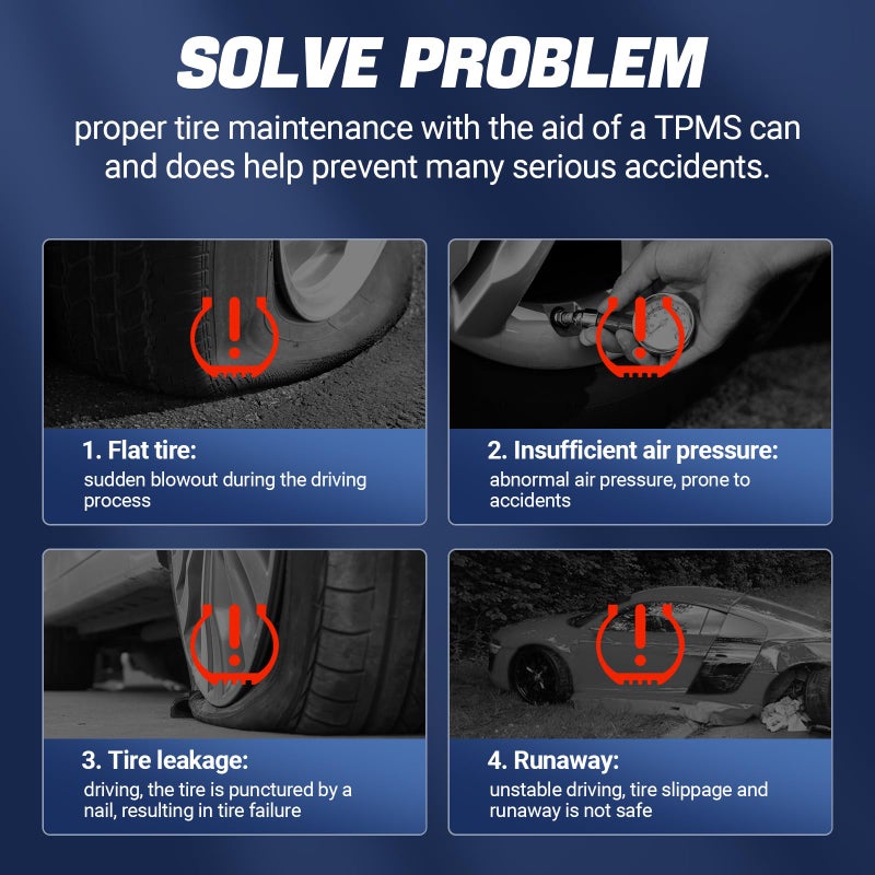 Yikesai حساس TPMS GM، عبوة 4 قطع 315MHz لنظام مراقبة ضغط الإطارات متوافق مع شيفروليه سيلفرادو GMC كاديلاك بويك، بديل# 13586335 13581558 13598771 13598772 - Image 5
