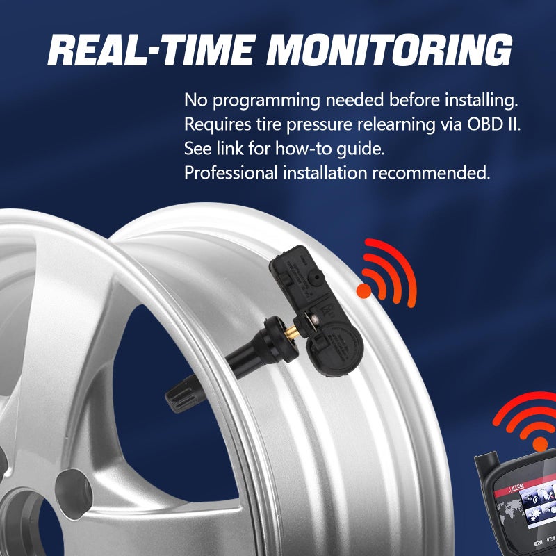 Yikesai حساس TPMS GM، عبوة 4 قطع 315MHz لنظام مراقبة ضغط الإطارات متوافق مع شيفروليه سيلفرادو GMC كاديلاك بويك، بديل# 13586335 13581558 13598771 13598772 - Image 4