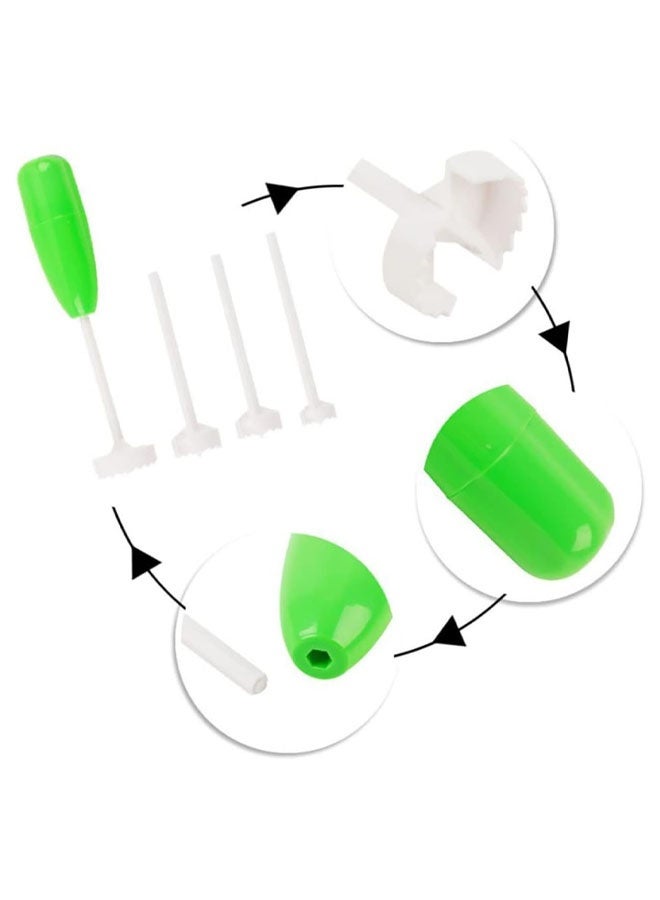 مفك براغي للخضراوات، مثقاب خضراوات مجوف، 4 أحجام برأس قابل للاستبدال، أداة حفر لولبية للخضراوات، أداة مطبخ، تزيل بذور الخضراوات والفواكه بسهولة - Image 2