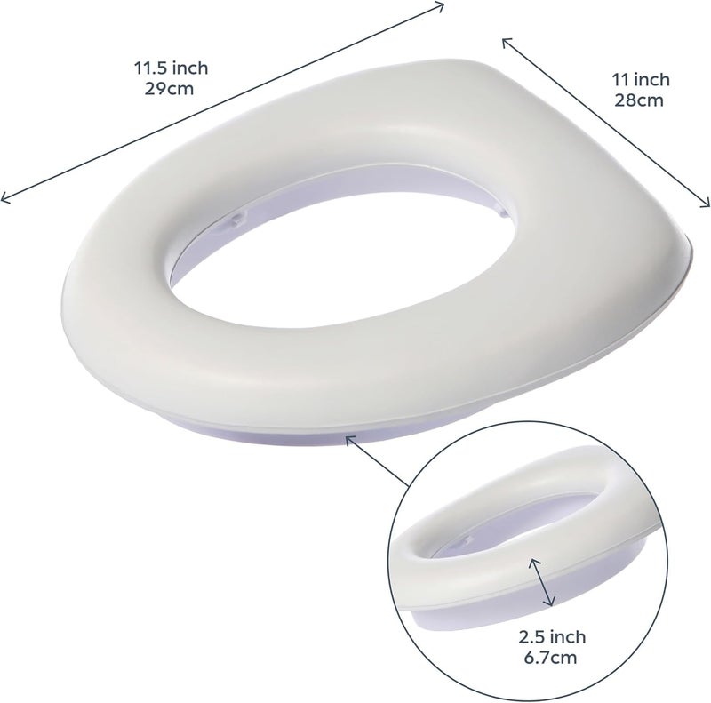 Dreambaby Soft Touch Potty Seat - Comfortable Padded Seat - With High Base Underneath for Secure Positioning - Fit Most Standard Toilets - White - Model L604 - Image 3