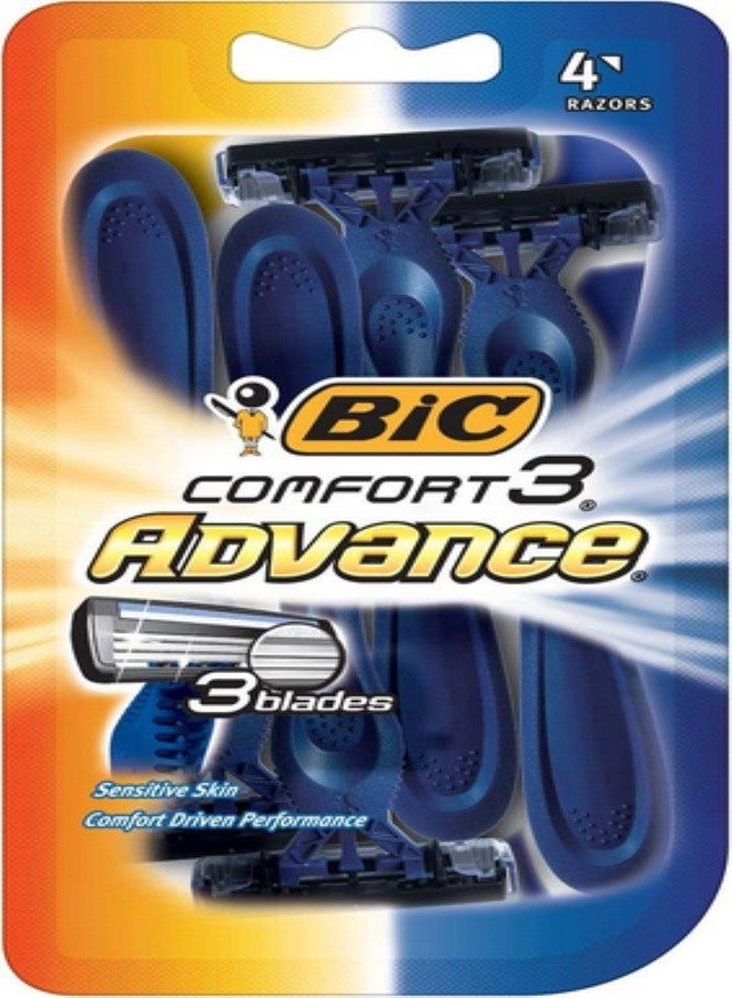 Bic Comfort 3 Advance Disposable Razor, 4 each (Value Pack of 12)
