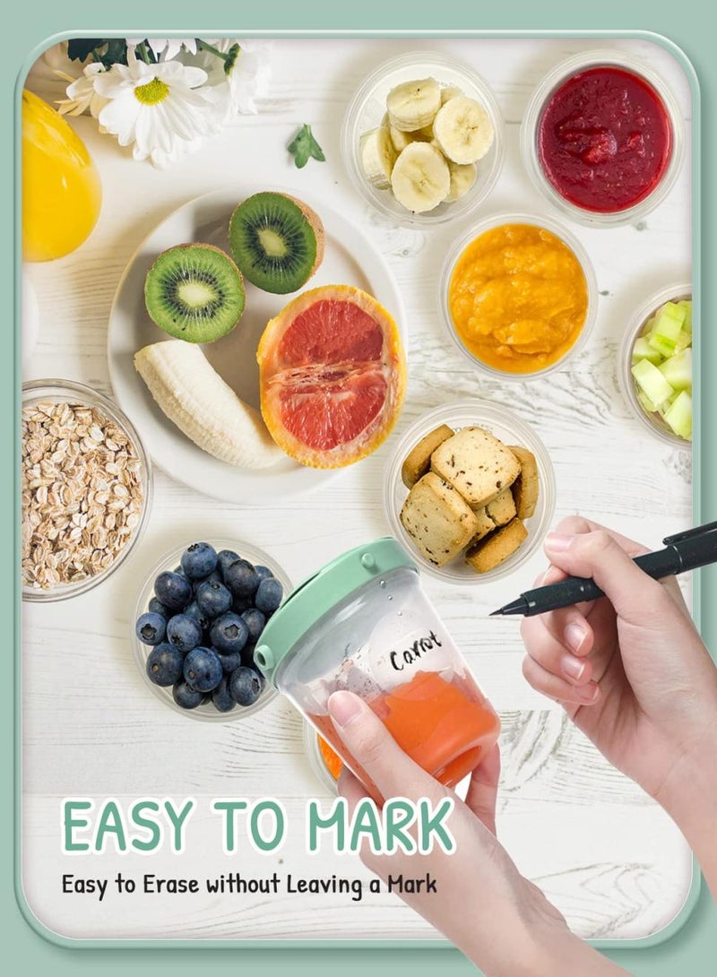 سوبر ماما 6 عبوات من علب تخزين أغذية الأطفال 100٪ مانعة للتسرب محكمة الغلق مع مؤشر قياس أوعية تخزين الطعام البلاستيكية للزبادي المهروس بالفواكه ، إلخ (60 مل ، 120 مل ، 200 مل) - Image 3
