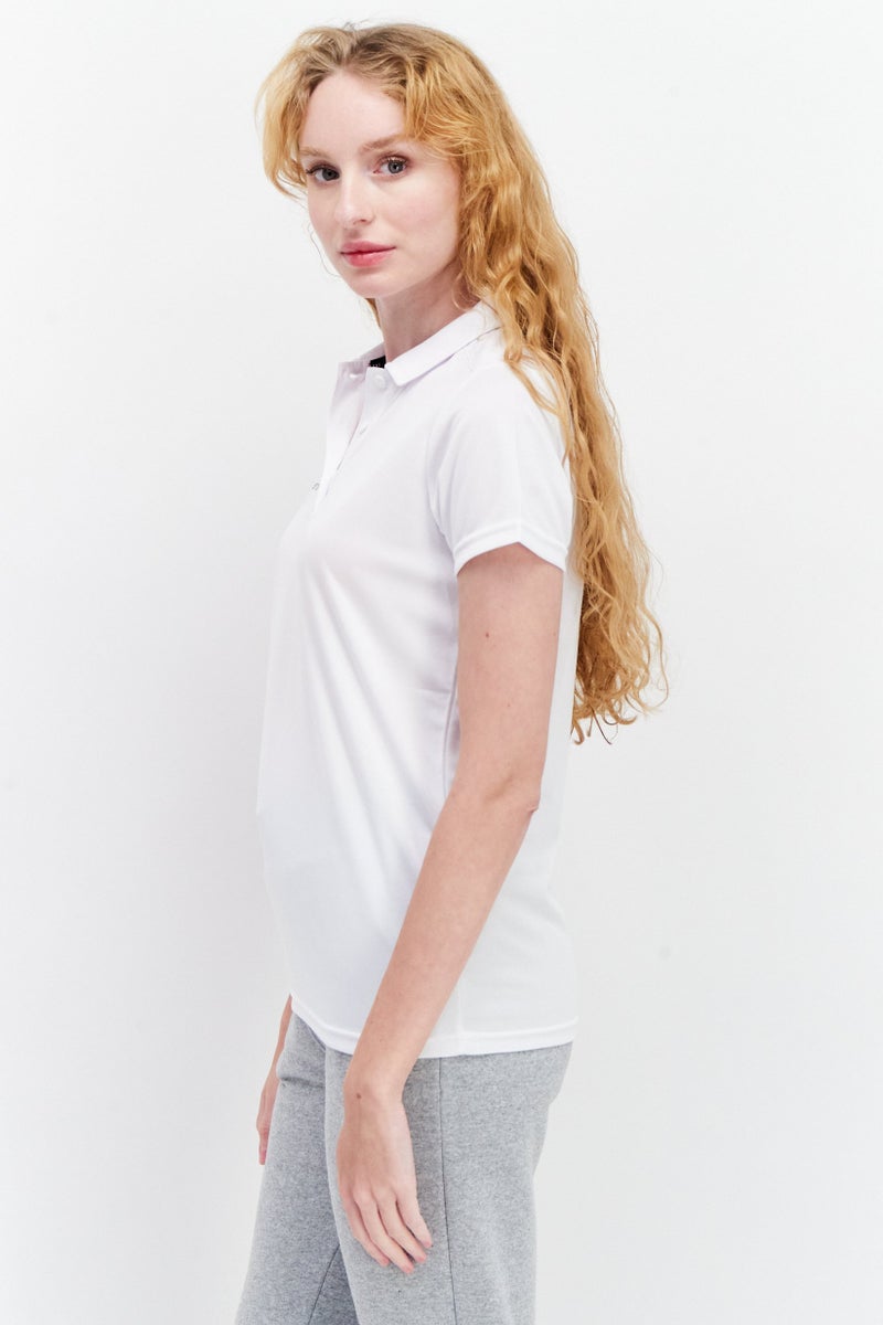 CASTORE Women Sportswear Fit Brand Logo Training Polo Shirt, White - Image 3