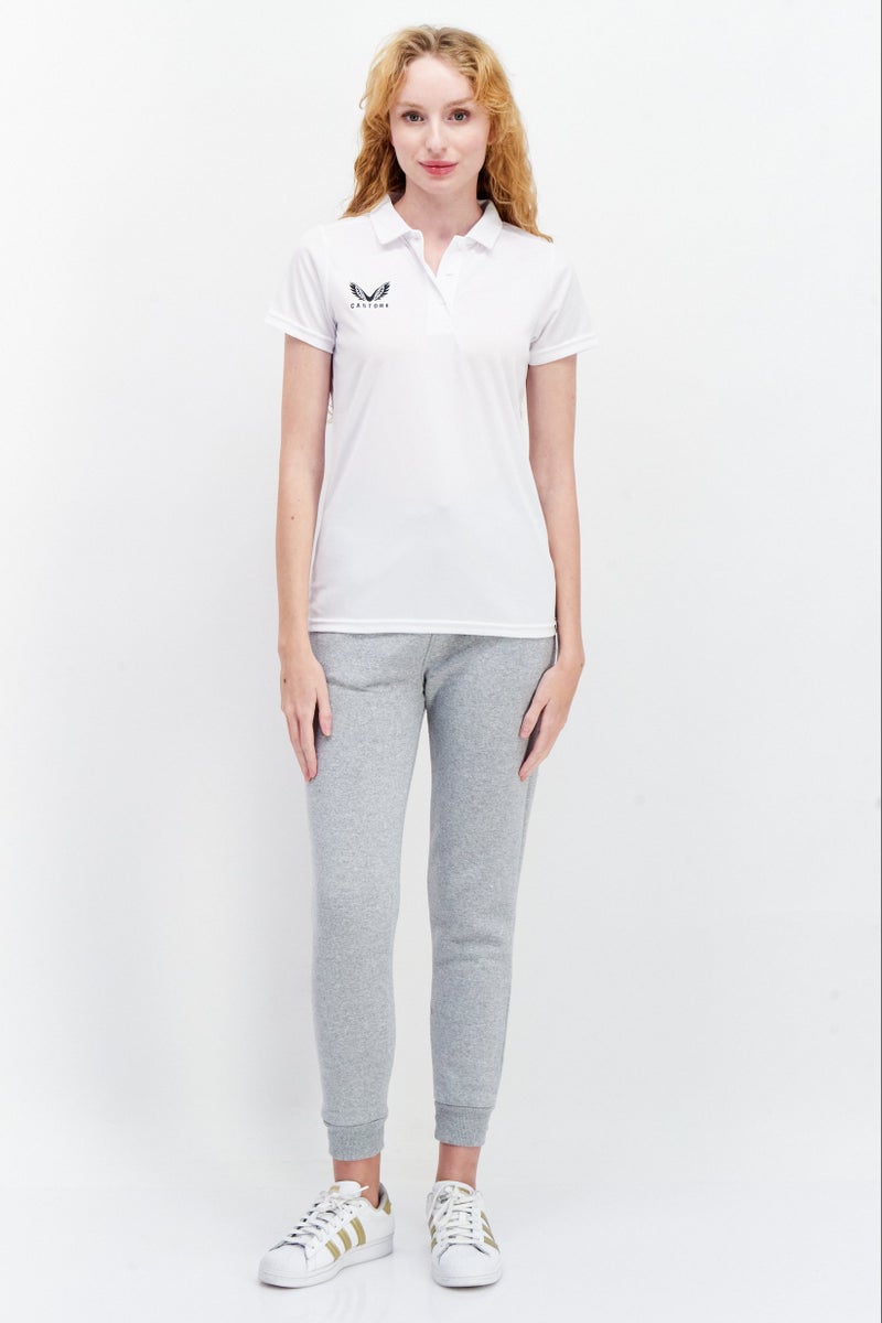 CASTORE Women Sportswear Fit Brand Logo Training Polo Shirt, White - Image 4