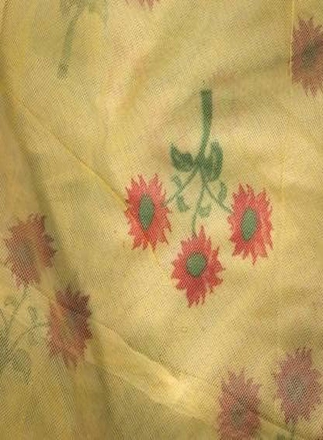 VACHI Bed High Density Heavy Quality Polyester Adults Washable Printed Mosquito Soft Net/Machardani/Bed Box Mosquito Net (Bed Box) (Yellow, 4 X 6 Feet) - Image 2