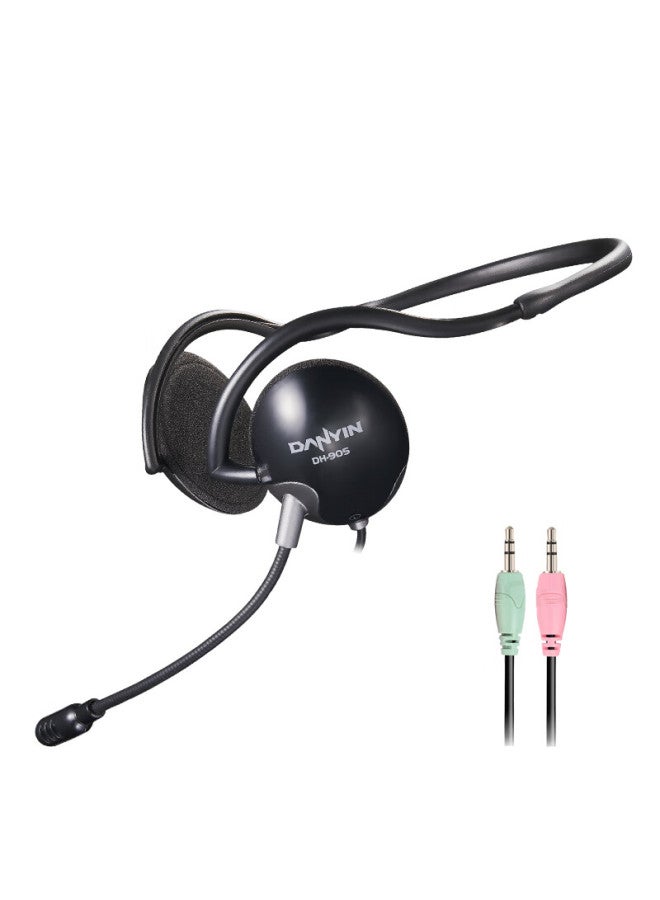DANYIN Dianyin Dh905 Wired Headset Over-ear Computer Headphones Business Office Call Center Customer Service Microphone Recording Learning Desktop Gaming Headphones Dual Plug - Image 1