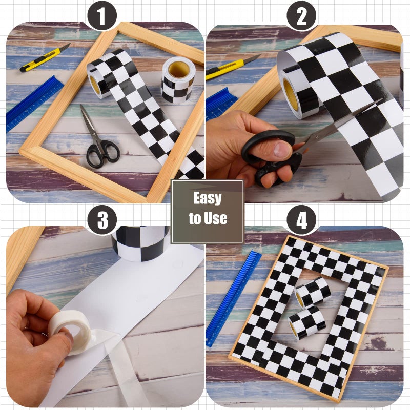 FOBSME 99 Feet Checkered Flag Bulletin Board Borders Road Race Car Straight Borders Race Track Bulletin Board Border Trim Racing Classroom Decoration for Retro Racing Theme Back to School Party Decor,3 Rolls - Image 5