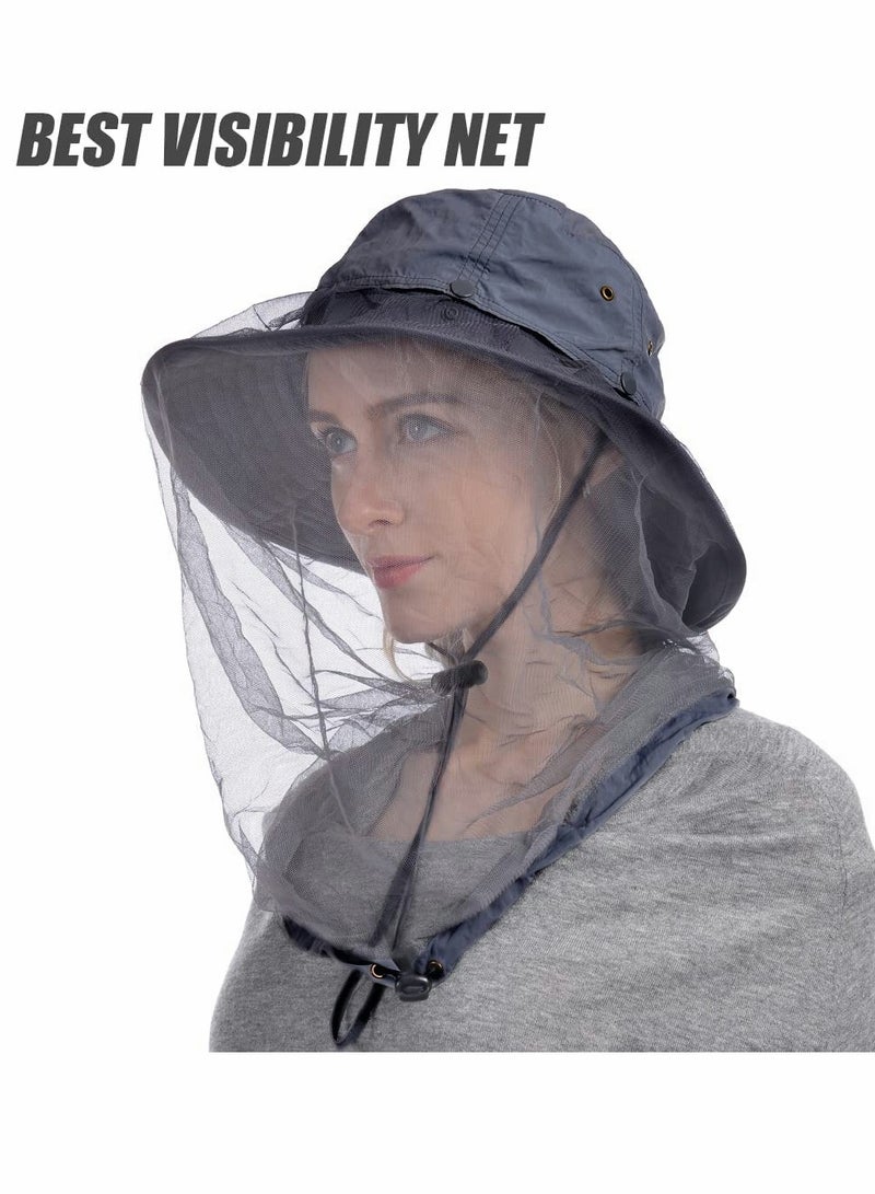 Excefore Head Net Hat, 50+ UPF Protection Safari Hat with Removable Mesh Hidden Netting - Image 3
