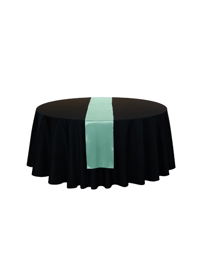 Restaurantware Table Tek 12 x 108 Inch Table Runners, 10 Satin Long Table Runners - Machine Washable, Decorative, Light Green Polyester Party Table Runners, For Weddings And Events, - Image 2