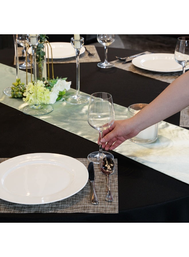 Restaurantware Table Tek 12 x 108 Inch Table Runners, 10 Satin Long Table Runners - Machine Washable, Decorative, Light Green Polyester Party Table Runners, For Weddings And Events, - Image 5