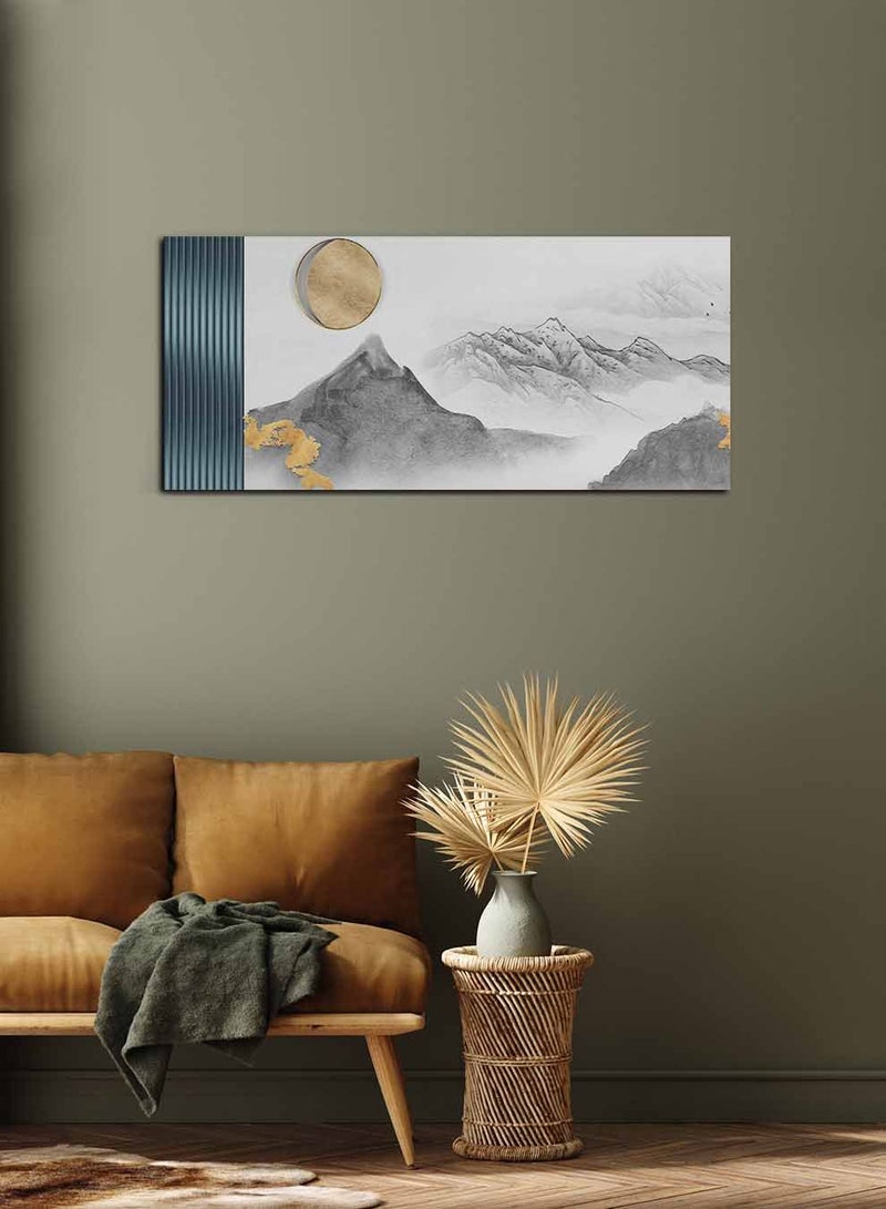 لوحة كانفاس على إطار خشبي بمنظر بانوراما، تصميم شروق الشمس، للمنزل، غرفة المعيشة، المكتب، الديكور - Image 2