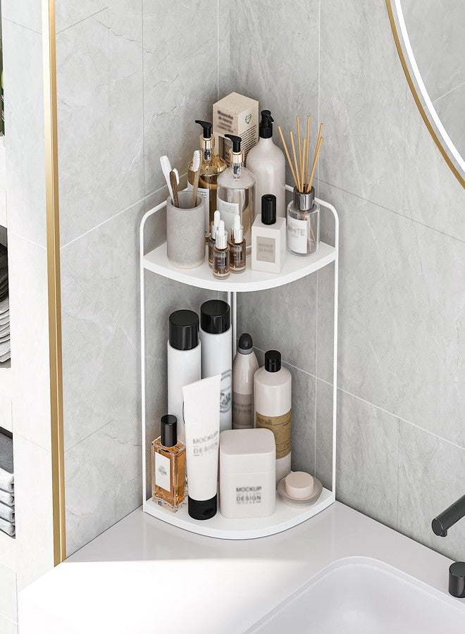 Forest Angle Bathroom Counter Organizer,Countertop Organizer,Vanity Organizers,Bathroom Storage,Bathrooms Sink Organizers,Counter Shelf,Corner Counter,Corner Shelves(White) - Image 3