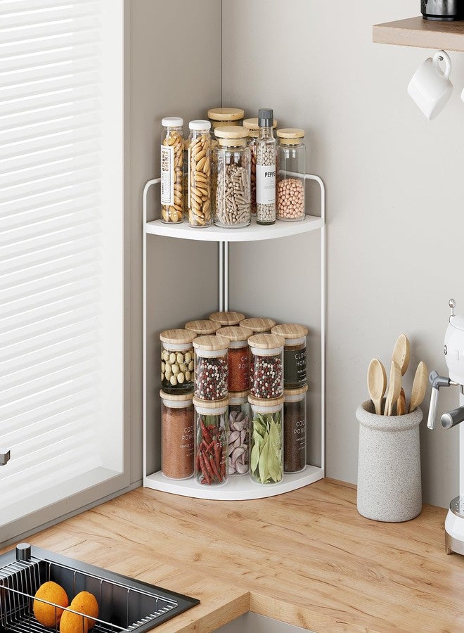 Forest Angle Bathroom Counter Organizer,Countertop Organizer,Vanity Organizers,Bathroom Storage,Bathrooms Sink Organizers,Counter Shelf,Corner Counter,Corner Shelves(White) - Image 5