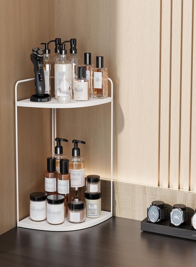Forest Angle Bathroom Counter Organizer,Countertop Organizer,Vanity Organizers,Bathroom Storage,Bathrooms Sink Organizers,Counter Shelf,Corner Counter,Corner Shelves(White) - Image 4