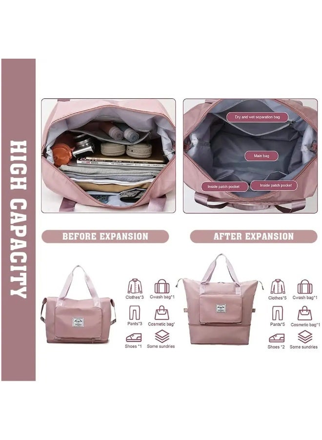 شنطة سفر دفل هانغماي مقاومة للماء جيب للمبلل، سعة كبيرة - زهري - Image 3