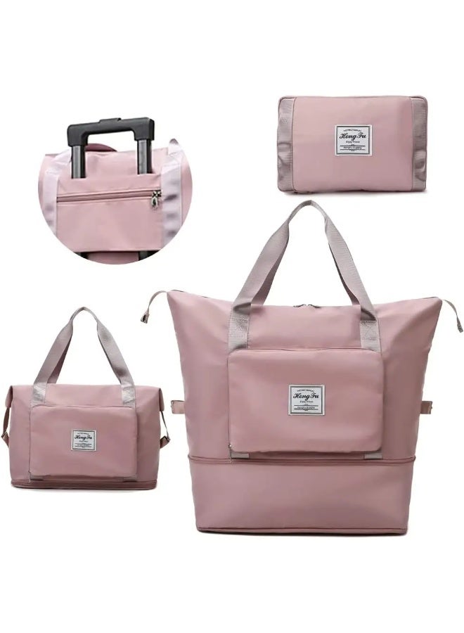 شنطة سفر دفل هانغماي مقاومة للماء جيب للمبلل، سعة كبيرة - زهري - Image 2