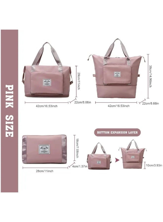 شنطة سفر دفل هانغماي مقاومة للماء جيب للمبلل، سعة كبيرة - زهري - Image 4