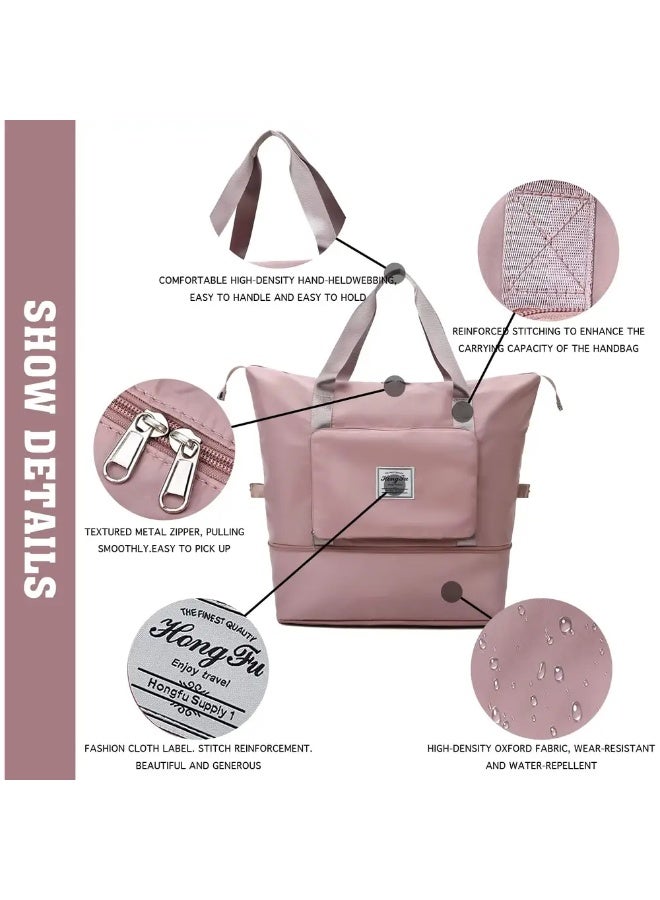 شنطة سفر دفل هانغماي مقاومة للماء جيب للمبلل، سعة كبيرة - زهري - Image 5