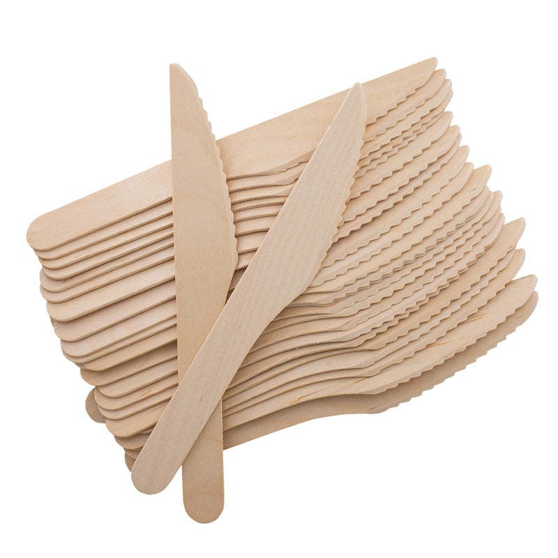 Disposable Wooden Forks Pack of 100 65 LengthBiodegradable Natural Wooden Utensils Great for PartiesCampingWeddingsDinner Events Knives
