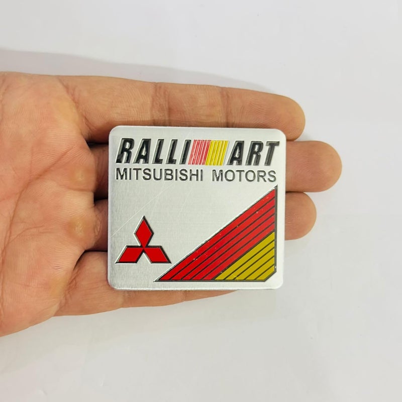 AUTO MT Emblems for Car & Bike Metal Lo.go and Grill Me.tal Lo.go, Auto Accessories for Car Emblem 3D Badge Auto Racing Sport Sticker Grand Tourer Decal. (Square RALLIART Sticker) - Image 2
