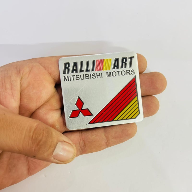 AUTO MT Emblems for Car & Bike Metal Lo.go and Grill Me.tal Lo.go, Auto Accessories for Car Emblem 3D Badge Auto Racing Sport Sticker Grand Tourer Decal. (Square RALLIART Sticker) - Image 3