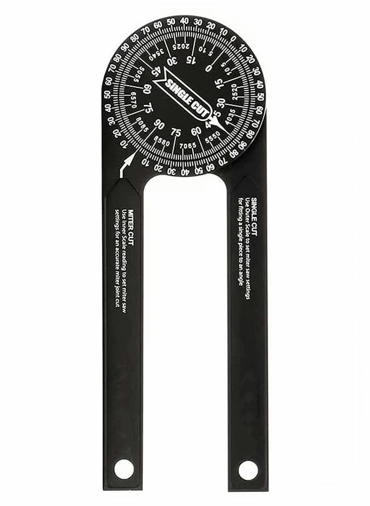 Y&D Miter Saw Protractor|7-Inch Aluminum Protractor Angle Finder Featuring Precision Laser-Inside & Outside for Carpenters, Plumbers and All Building Trades (Black)  - Image 1